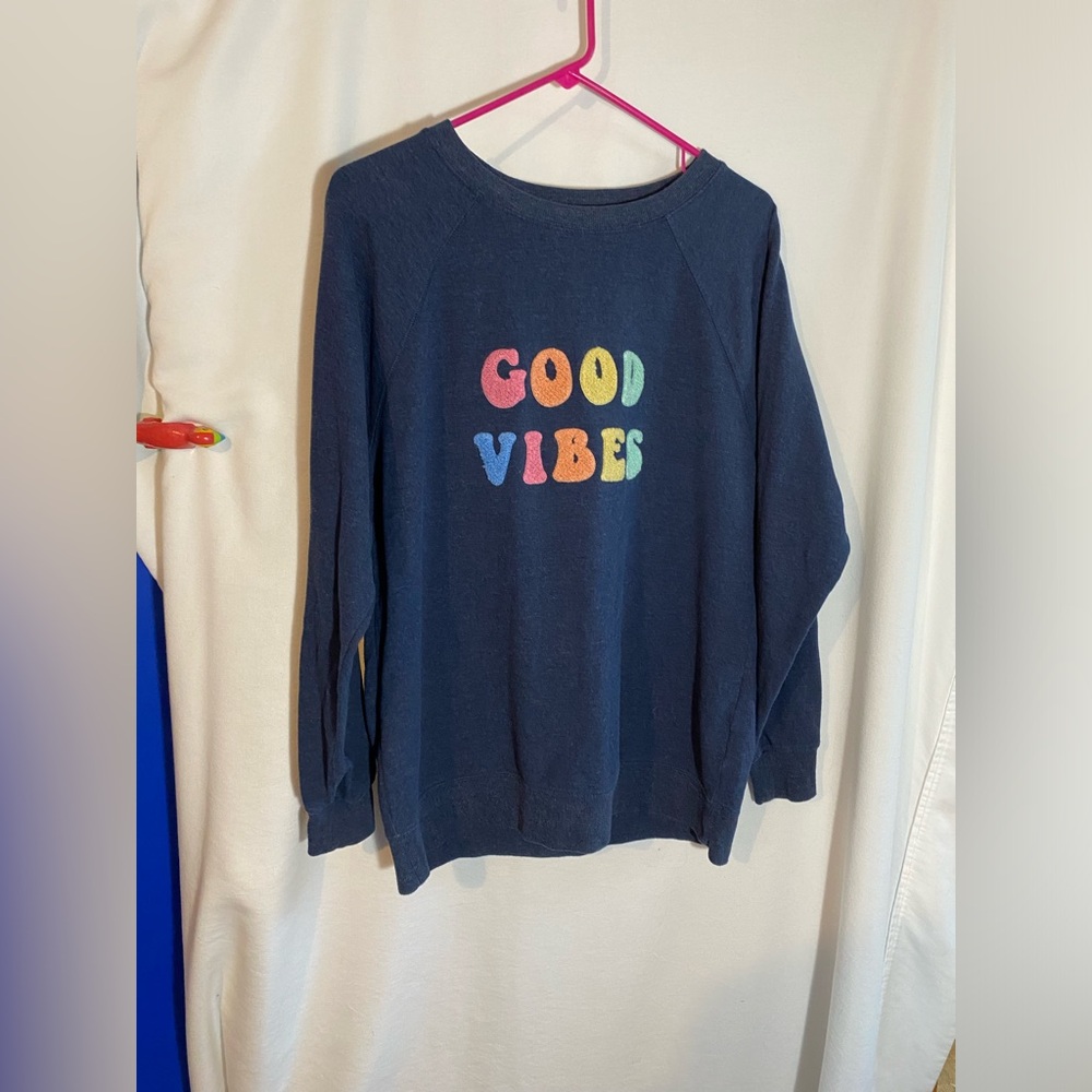 Wildfox, Women's Good Vibes colorful Small Sweatshirt, EUC